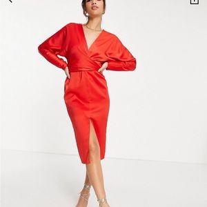 Red asos dress size 8 dress never been worn new with tags